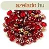 Superduo cseh prselt ktlyuk gyngy - 2.5x5mm - Red Apollo