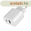 Gembird 2-Port Universal USB Charger A+C 2.4A White