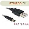 DELOCK Tpkbel USB > DC 5.5 x 2.1mm male 1m