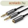 AUX UGREEN audio splitter fejhallgat + mikrofon 3,5 mm-es m