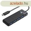 Orico USB A3.0x4 4 az 1-ben hub adapter (fekete)