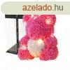 Rzsa maci led vilgtssal 40cm dszdobozban - rzsaszn-fe