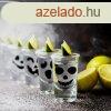 Halloween-i flia matrica szett - fekete tk arcok - 16 db /