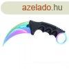 Scorpion Karambit Rainbow Damascus mints, fekete markolat