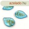 Apple Leaf - cseh veg szirom gyngy - Aqua Gold - 18x13mm