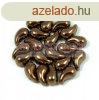 Zoliduo cseh prselt 2lyuk gyngy - bronz - 5x8mm - JOBBOS