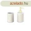 Frdszett DKD Home Decor Fehr Aranysrga ABS Dolomite 8 x 