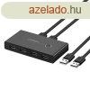 UGREEN KVM USB switch 2x4 USB 2.0 (fekete)