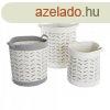 Kosr kszlet DKD Home Decor Szrke Pamut (3 Darabok) (35 x 