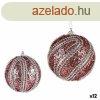 Karcsonyi gmbk kszlet Reliefes  10 cm Rzsaszn Ezst s
