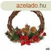 Adventi koszor Piros Zld Fa Manyag 33 x 9 x 35 cm (12 egy