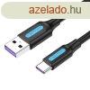 USB 2.0 A s USB-C kbel Vention CORBI 5A 3m fekete PVC