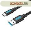 USB 3.0 A s USB-C kbel Vention COZBG 3A 1,5m Fekete PVC