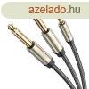 UGREEN AV126 TRS 3,5 mm s 2x TS kbel, 1 m (szrke)