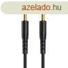 Mini jack 3.5mm AUX kbel VFAN L04 1m, aranyozott (fekete)