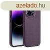 LEATHER MAG COVER case for IPHONE 16 dark violet