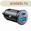 Joyroom JR-CCN05 30W USB-A USB-C mini car charger - black