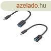 Conceptronic Kbel - ABBY11B (USB-C to USB-A, fekete) 2db/cs