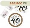 Happy Birthday 40 Milestone party szett 36 db-os 23 cm-es t