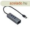 I-TEC USB 3.0 Metal HUB 3 Port+Gigabit Ethernet Adapter Grey