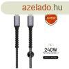 FIXED Armor (FIXDA-CC12-GR) USB-C/USB-C adat s tltkbel, 