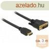 DELOCK kbel HDMI male to DVI 24+1 male ktirny, 3m