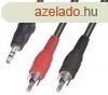 2 x RCA dug - Jack 3,5 mm-es sztere dug 10 mter VLAP2220