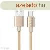 Micro USB fonott kbel 1m arany 2,4A Platina szria - 8490 (