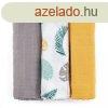 Bambusz muszlin 3db-os pelenka 68 x 68 cm - oussy Ochre Leav