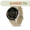 Garmin Venu 3S French Grey-Cream Gold with Leather and Silic