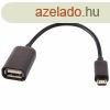 MicroUSB - USB-A OTG adapter - fekete