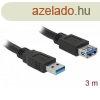 DELOCK kbel USB 3.0 Type-A male / female hosszabbt 3m fek