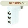 3 Portos USB 2.0 HUB forgathat fejjel