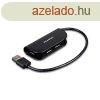 AXAGON HUE-X4 4x USB 2.0 Ready hub eloszt, Fekete