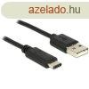 Delock USB-C -> USB-A 2.0 M/M adatkbel 0.5m fekete