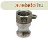Camlock rozsdamentes acl V-elem bels menettel 3/4" - 