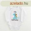 Baba body nyomtatssal New Baby My first birthday blue