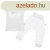 2-rszes pamut egyttes New Baby Happy Flower szrke - 62 (3