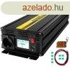 2500W-os inverter USB porttal, LCD kijelzvel, tvirnytva