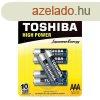 Toshiba alkli elem LR3 BP6 AAA/4+2db