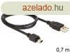 DeLock USB 2.0-A > USB mini-B 5pin 0,7m kbel Black