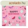 Happy Birthday Pink szalvta 16 db-os 33x33 cm