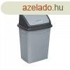 Billenfedeles szemetes kuka, manyag, szrke/antracit, 16 L