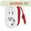 Virone hlzati eloszt adapter, telefontlt schuko + USB A