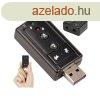 Hangkrtya USB 7.1 mikrofon fejhallgat csatlakozval