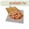 Nagy mret grnit pizzak, 38 x 36 x 2 cm,  ajndk bambusz