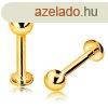 14K arany ajak vagy ll piercing - labret golyval s karik