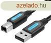 Vention USB-A 2.0/M -> USB-B/M, (PVC, fekete, nyomtatkb