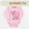 Baba hossz ujj body New Baby Happy Elephant pink