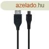 Utngyrtott USB - micro USB fekete adatkbel 1m